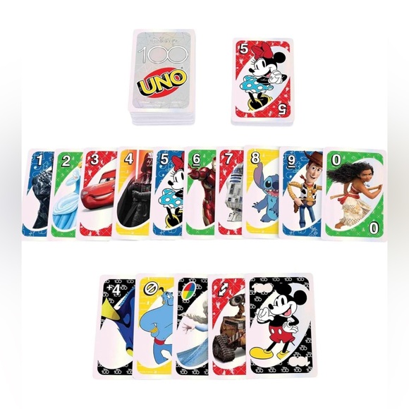 UNO Disney 100 Card Game Anniversary Collectible w/ Storage Travel Tin. NIB. - Picture 3 of 7